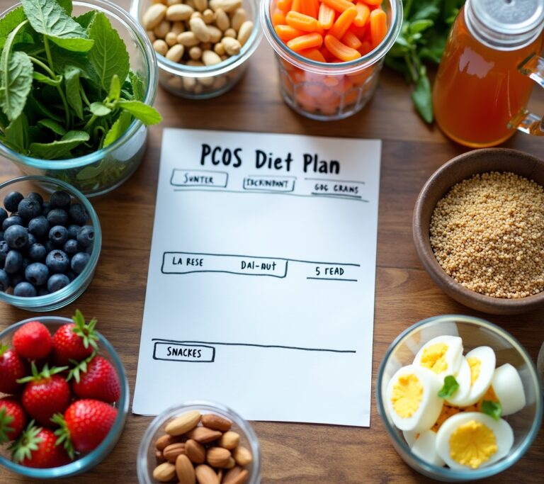 Balanced plate with protein, fiber, and healthy fats