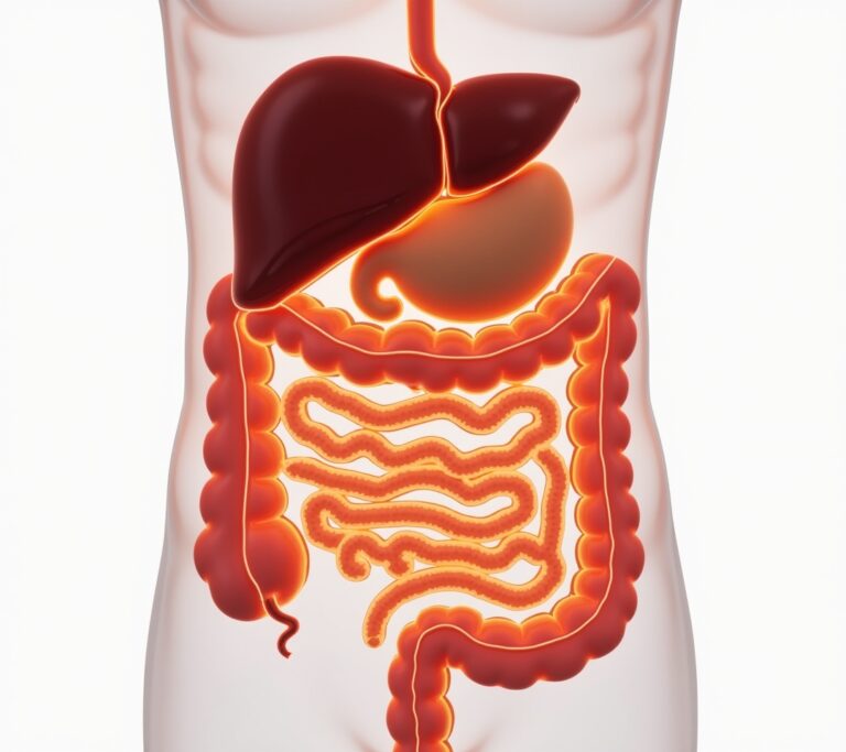 Anatomical illustration of liver and gallbladder