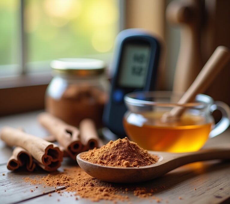 Ceylon cinnamon sticks and powder on board
