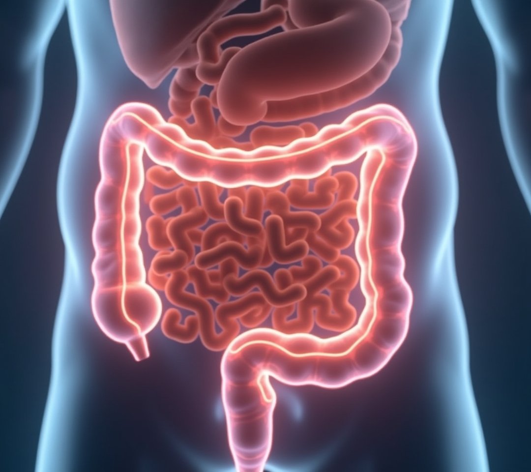 Empty clean digestive tract illustration