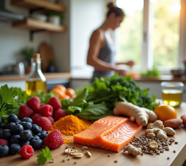 Healthy couple cooking together in bright kitchen