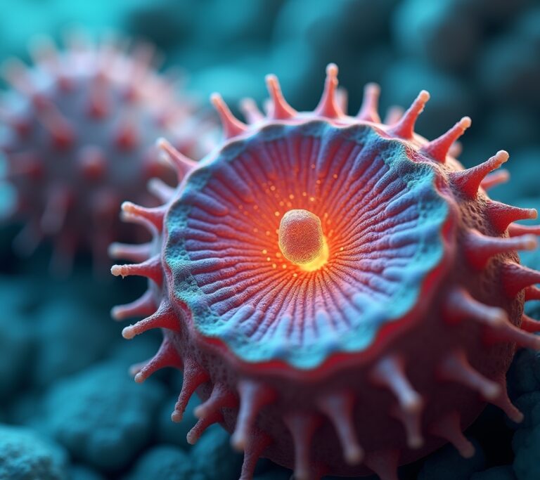 Microscopic view of beneficial gut bacteria