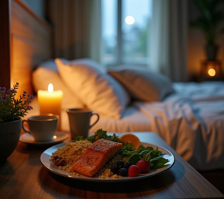 Person lying awake in bed staring at ceiling