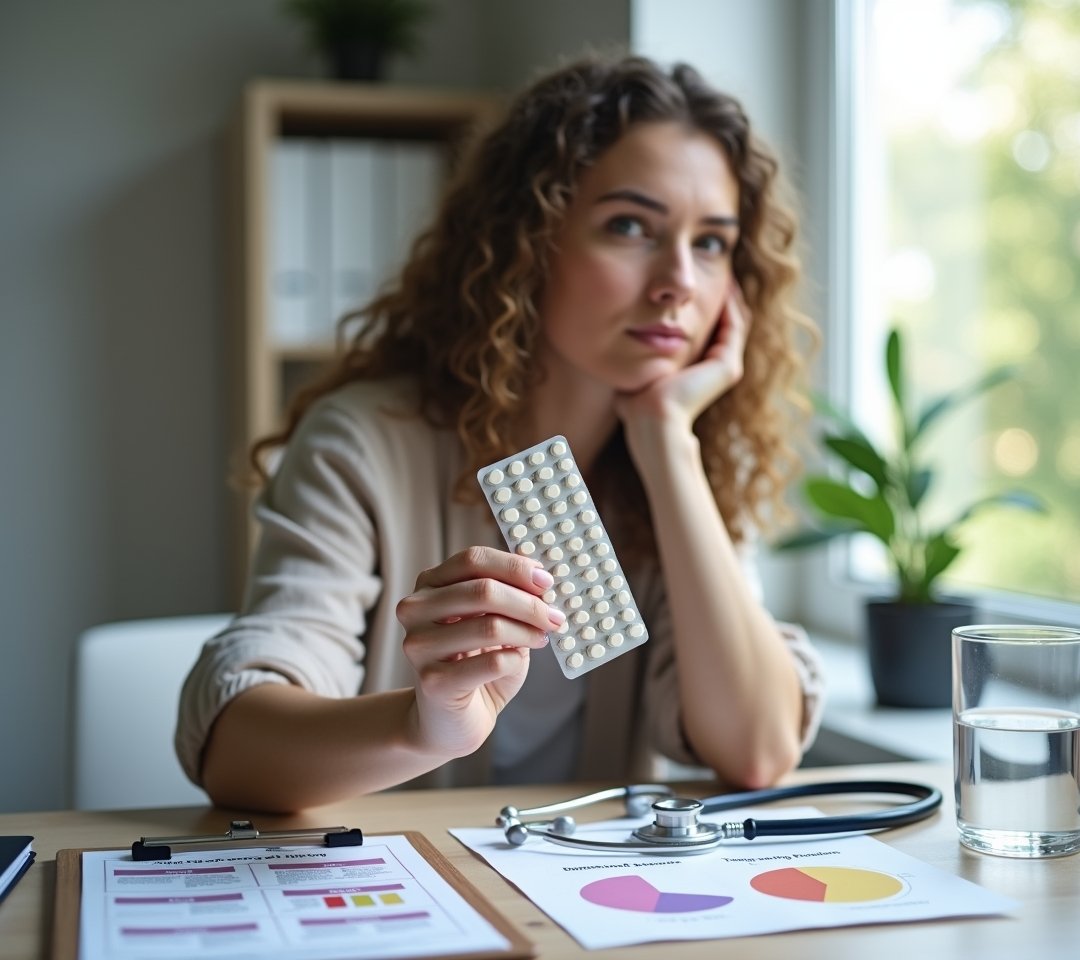Woman researching health information on laptop